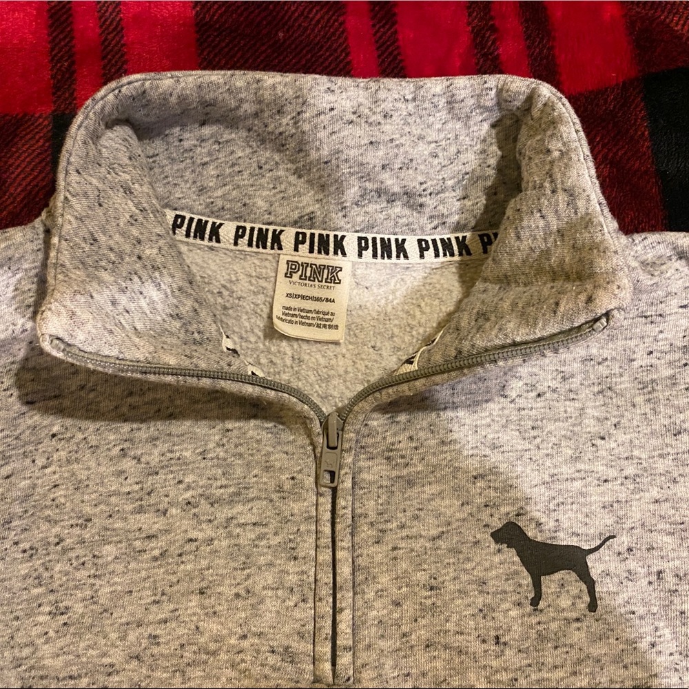heather grey quarter zip up from vs PINK